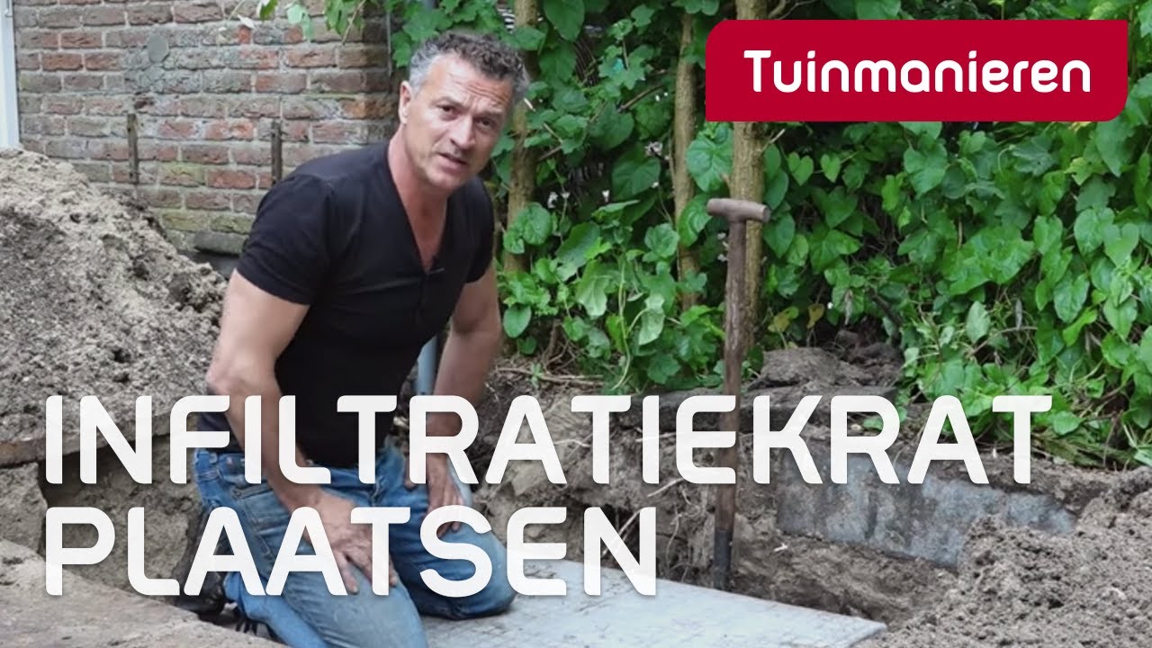 Infiltratiekrat in een natte tuin plaatsen | Tuinmanieren