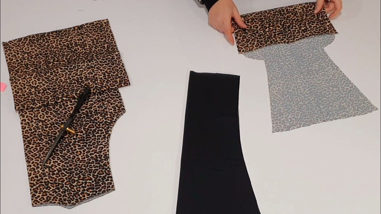 Leopar Desenli Elbise Kesimi / Dikimi  46 Beden