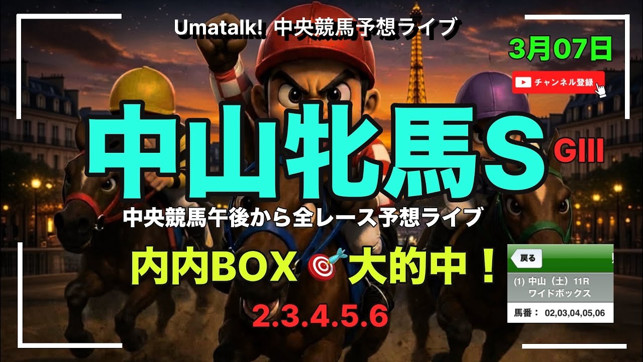 【中央競馬】中山牝馬とフィリーズレヴュー！Umatalk!のゴゴライブ 牝馬重賞編。