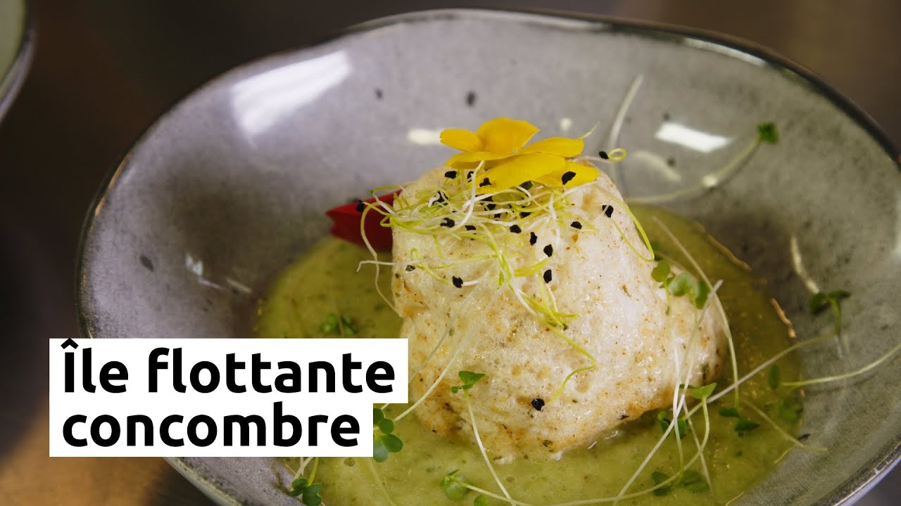 Île flottante au gaspacho de concombre, recette anti gaspi