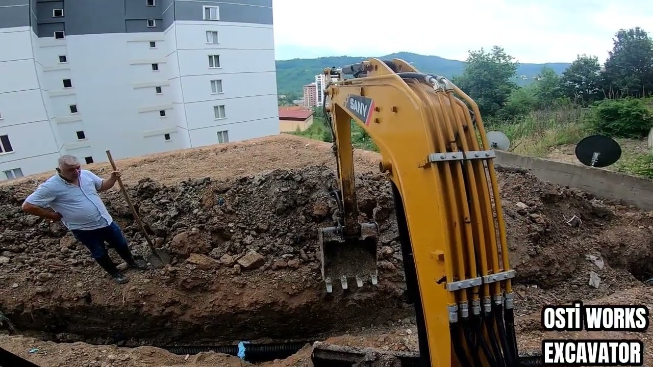 SON! 50 Dairelik Site AltYapı Kanalizasyon Hattı Nasıl Kapatım/mini ekskavatörl(kepçe)kanal kapatma