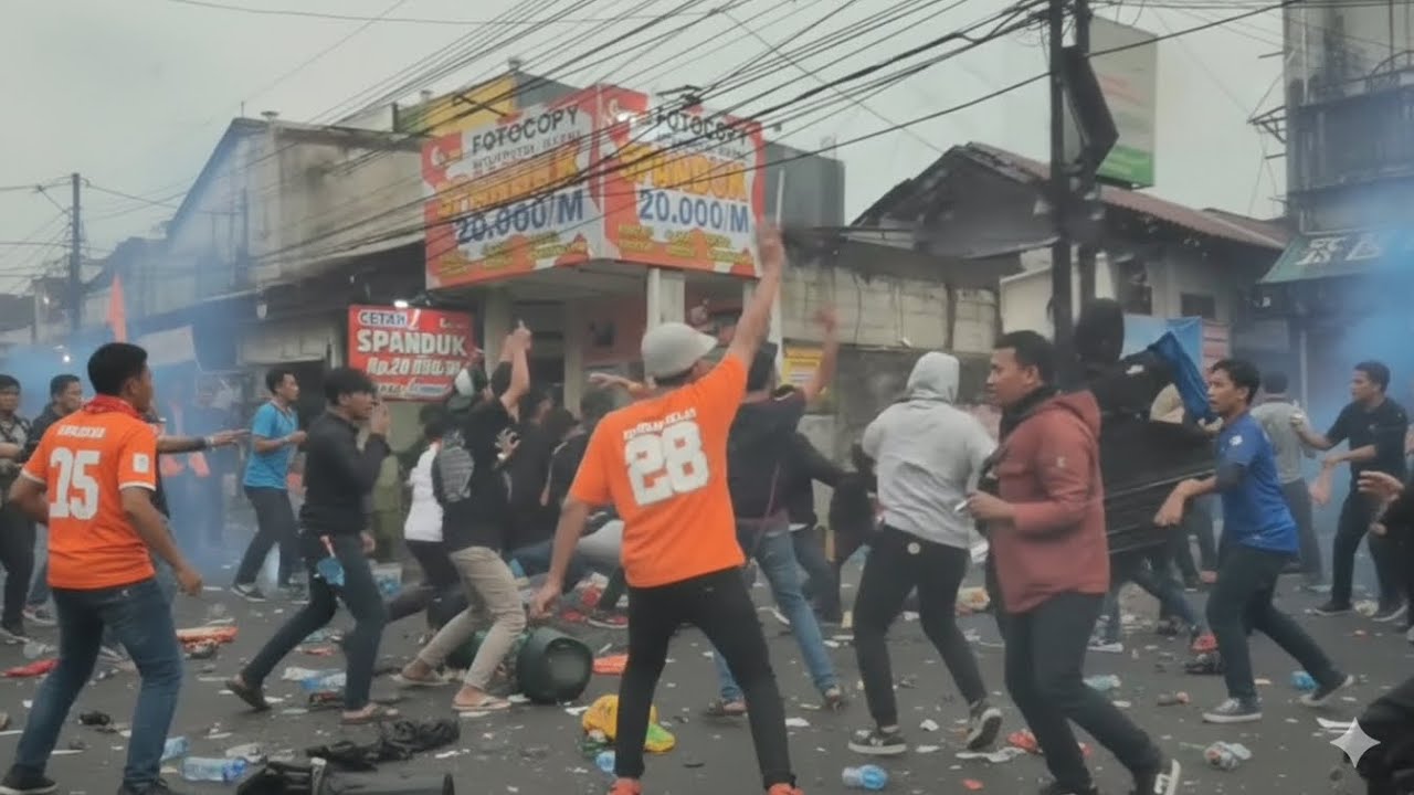 Suporter Persija Vs Persib Saling Serang di Depok
