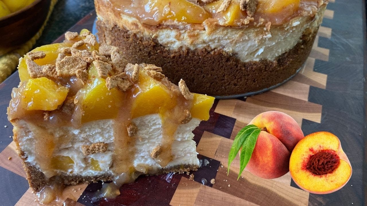 DELICIOUS PEACH COBBLER CHEESECAKE 🍑 How to Make the Best NY Style Peach Cobbler Cheesecake Recipe