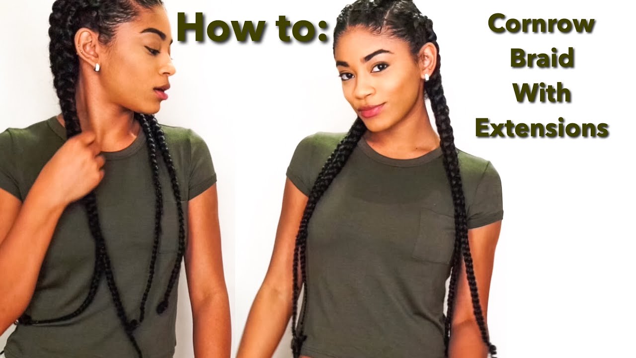 How to: Cornrow Braid with Extensions | jasmeannnn
