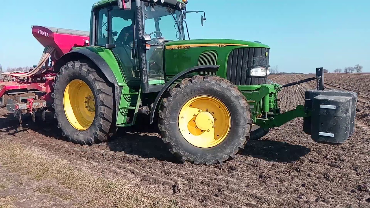 Wiosna 2019 - Siew jęczmienia  John Deere 6820 +Unia Fenix T/ Mx premium