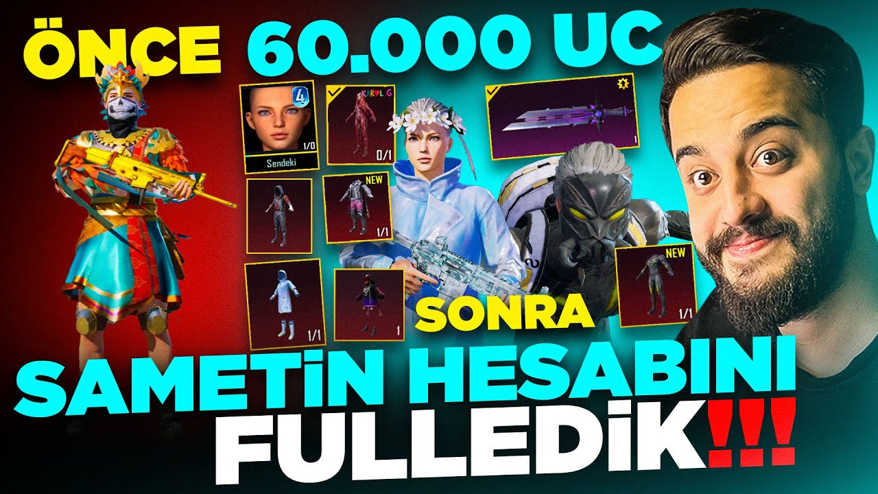 SAMETİN HESABINI FULLEDİK! 60.000 UC OYUNDAKİ HER ŞEYİ ALDIK! PUBG Mobile