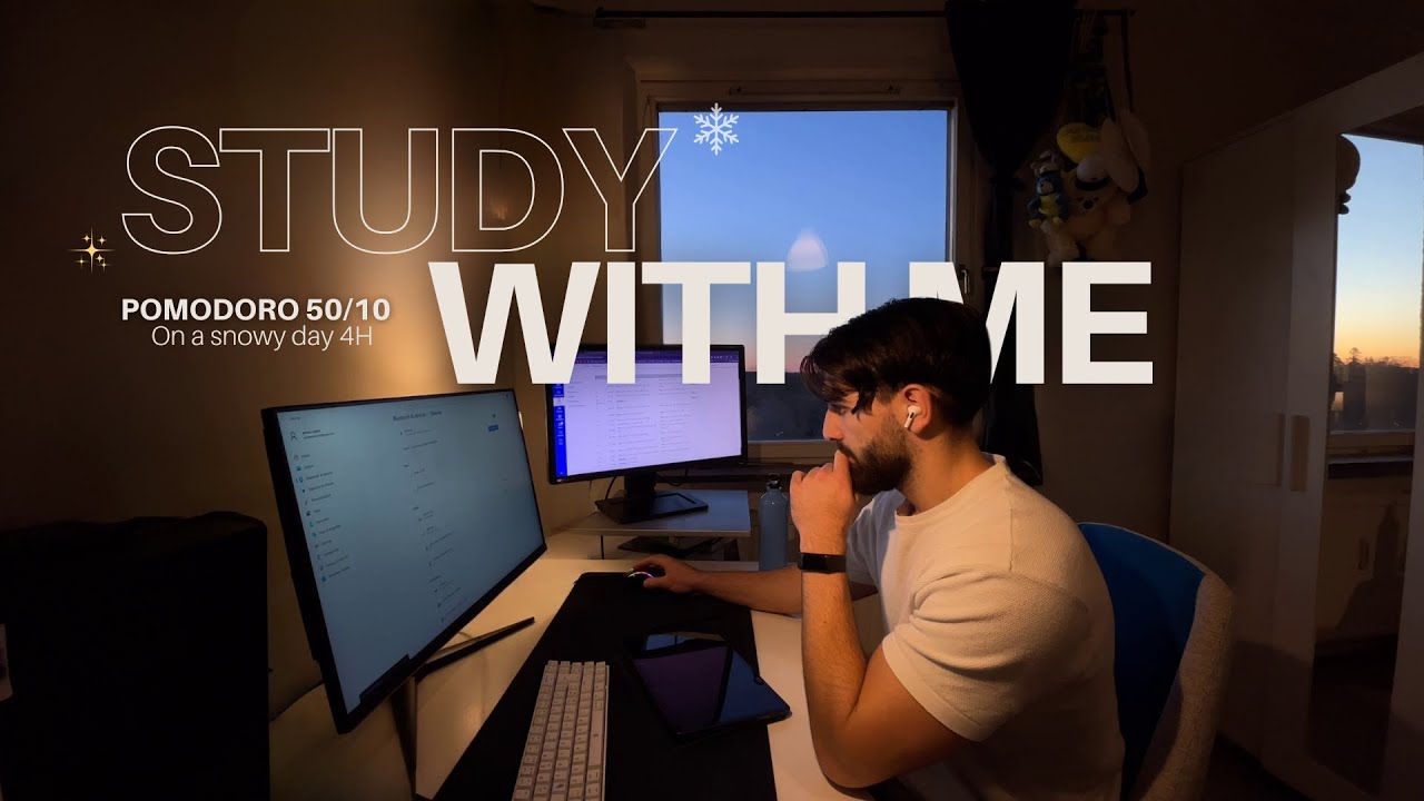 🎓 4H - Study with me 📚 | 50/10 Pomodoro ⏳ | Cozy fireplace ❄️🔥| Engineering Student ⚙️