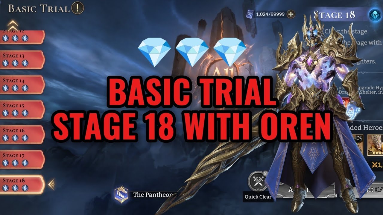 BASIC TRIAL STAGE 18 WITH OREN | WATCHER OF REALMS