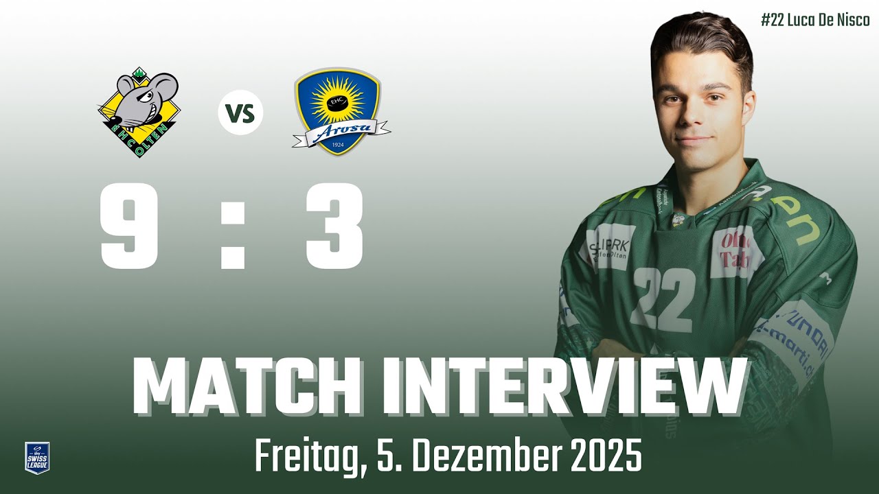Was sagt Luca De Nisco zum 9:3 Erfolg gegen Arosa / EHCO - EHCA 05.12.2025 🏒🌲🌲🌲