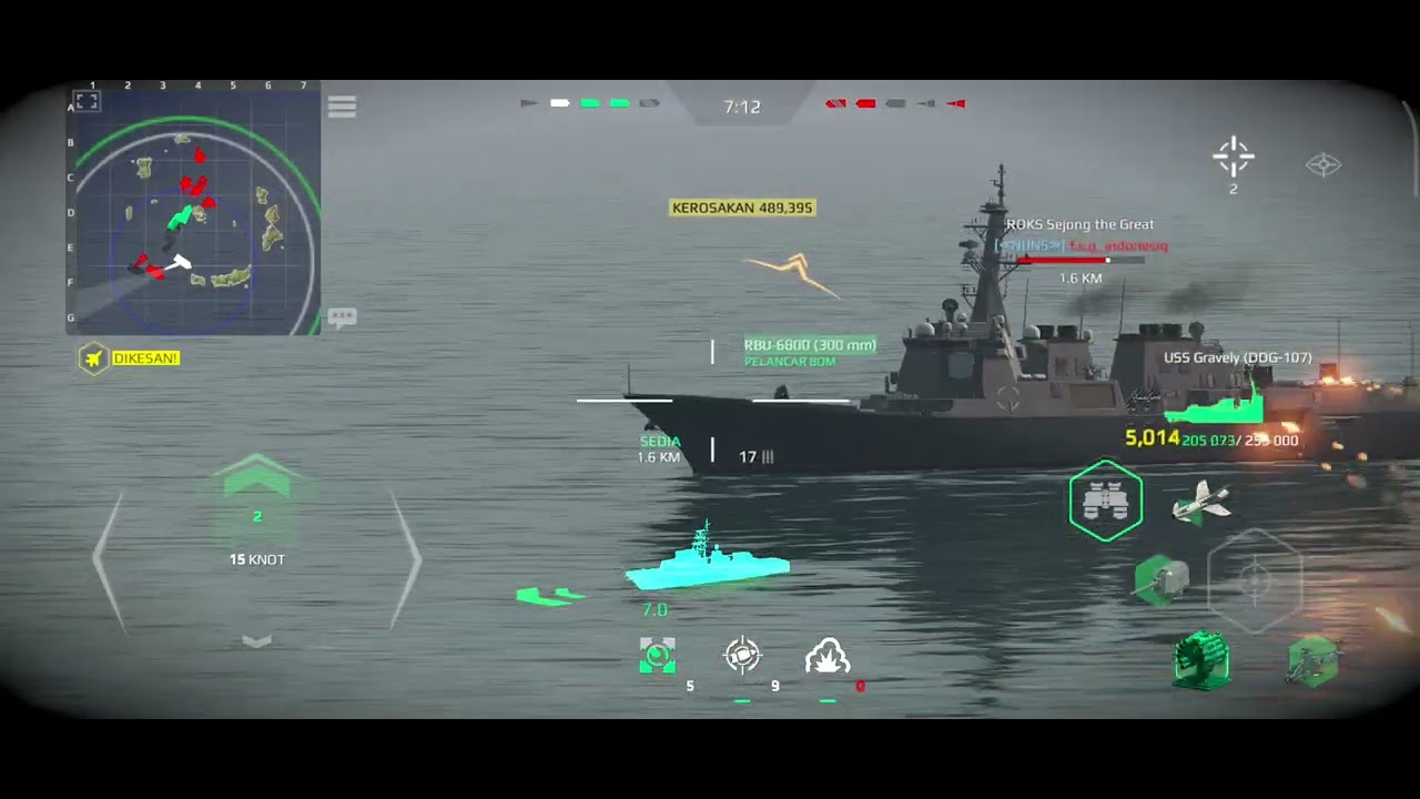 USS GRAVELY DDG 107 and all team fight enemy until die #modernwarships #gameshow #games 