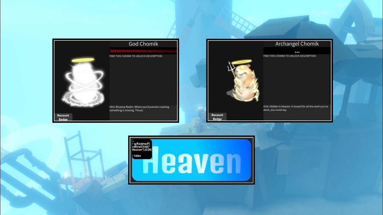How To Get The God Chomik & Archangel Chomik (Heaven Realm Included) | Find The Chomiks