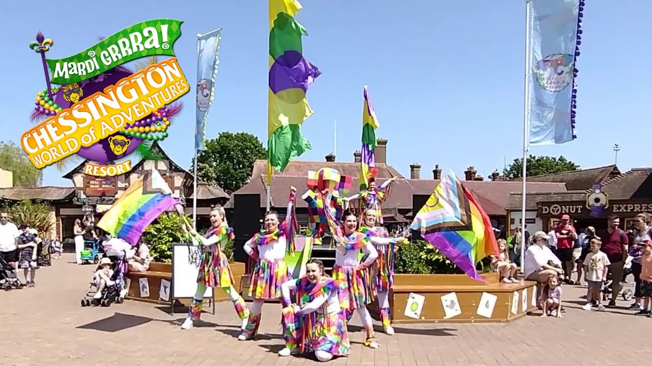 Elmer's Colour Krewe MARDI GRRRA 2023 at Chessington World of Adventures Resort