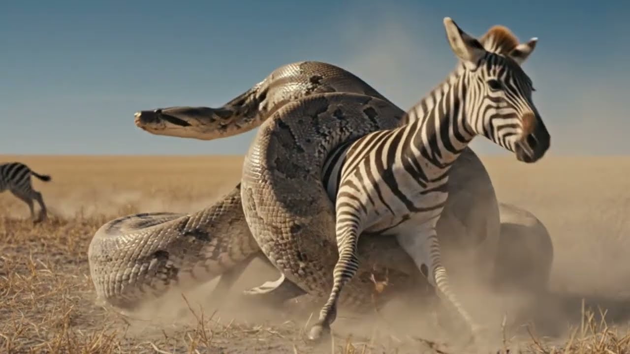 Life Millions Years Ago: Brave Girl Rescues Zebra from Giant Snake – Incredible Prehistoric Survival