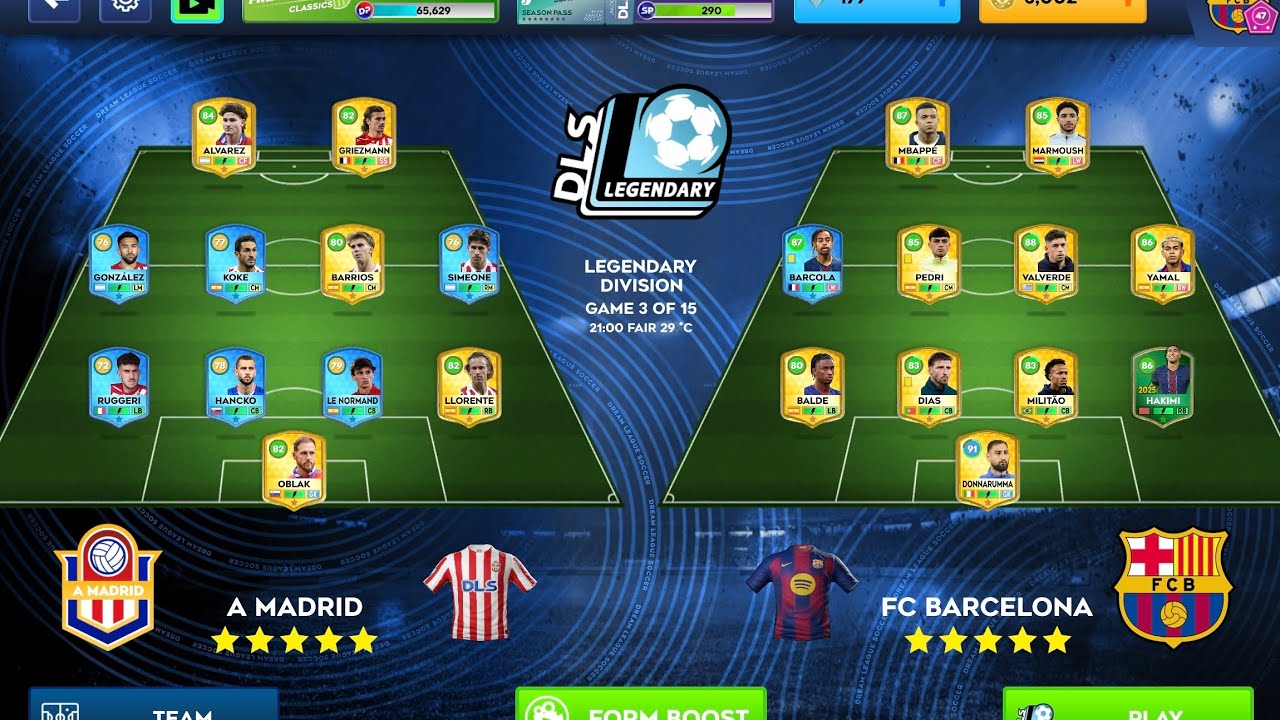 DLS 26 Gameplay| Game 97: Barcelona vs A Madrid