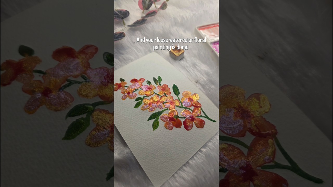 Create easy aesthetic flower painting with me 