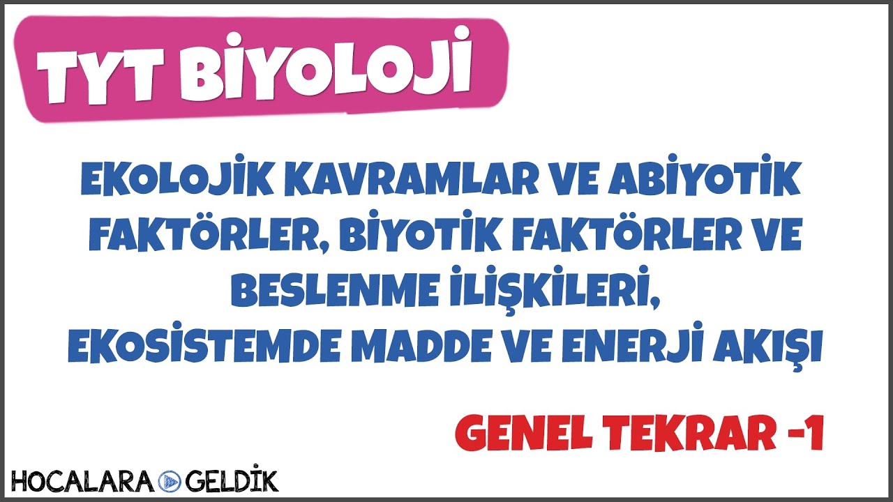 Ekolojik Kavramlar ve Abiyotik Faktörler, Biyotik Faktörler ve Beslenme Şekilleri...