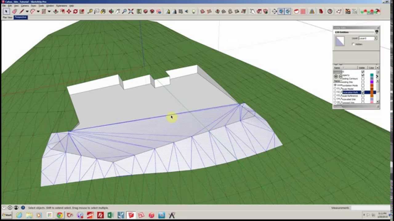 Site Modeling in SketchUp: Part I: Existing and Excavated Site