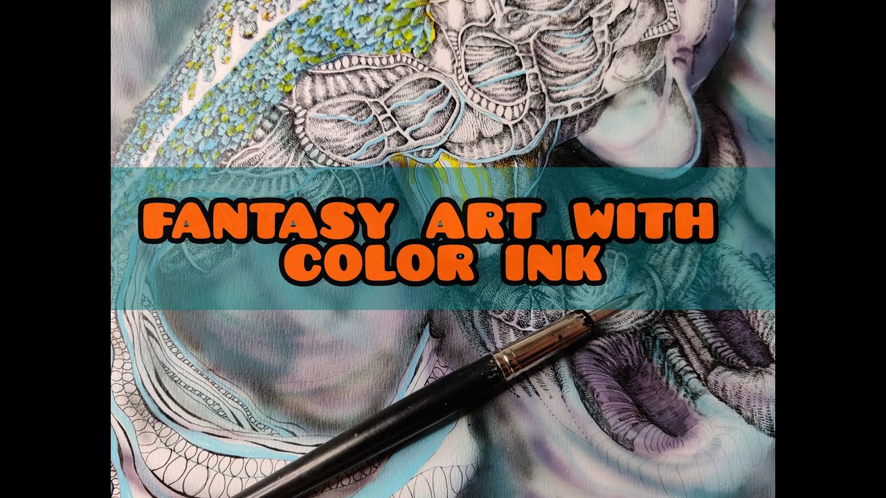 Colorful Fantasy Ink Drawing