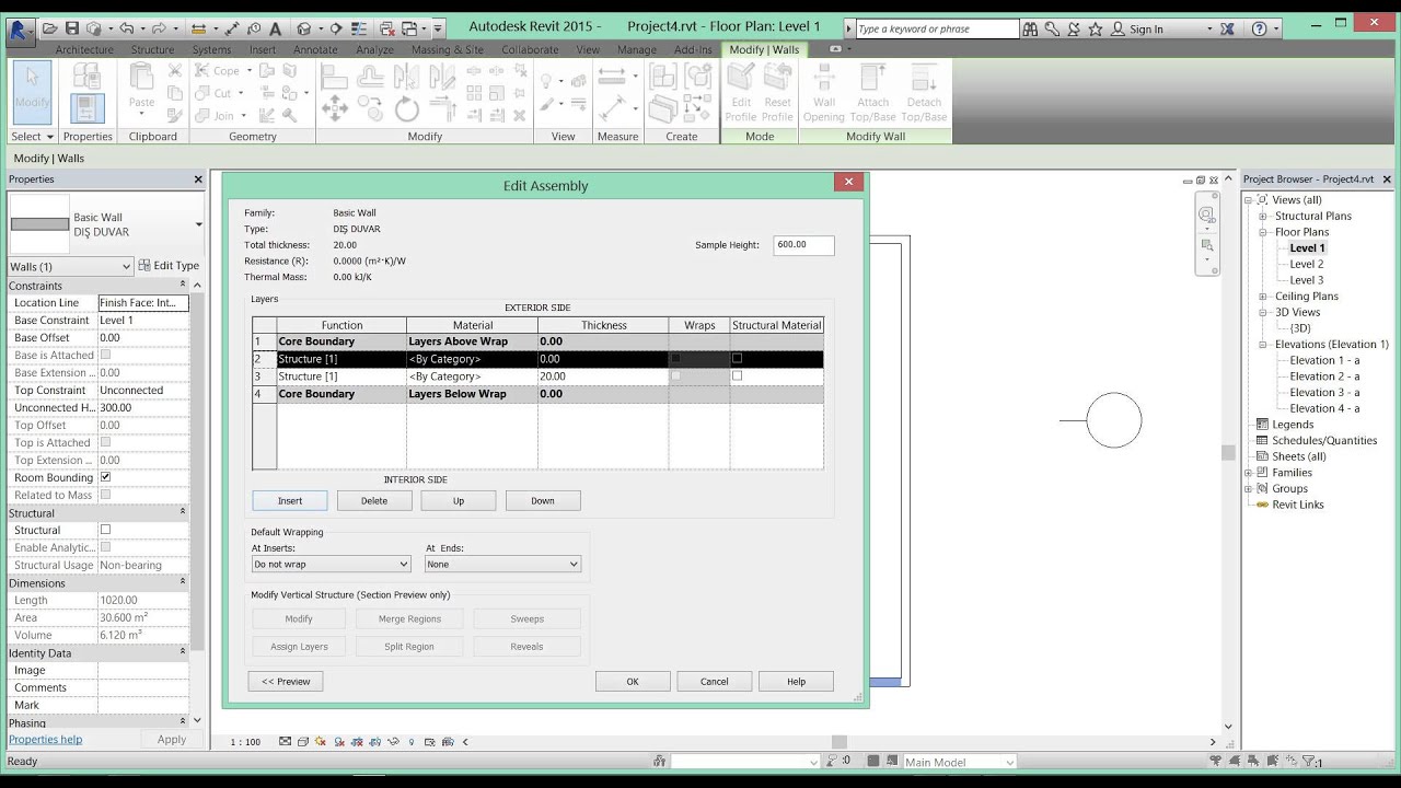 TASARIHANE REVİT DERS 9 DUVAR KATMANLARI 1