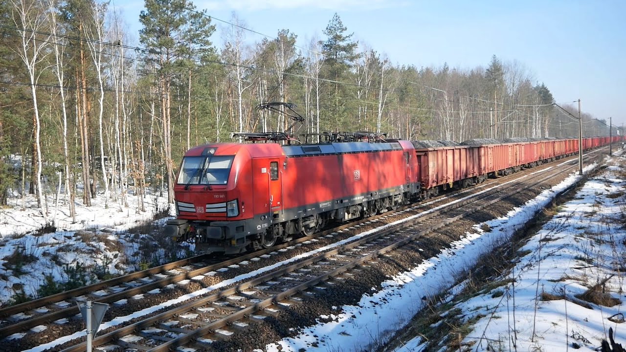 Podst Kamień, szlak: Rybnik - Leszczyny | Zimowa składanka pociągów osobowych i towarowych