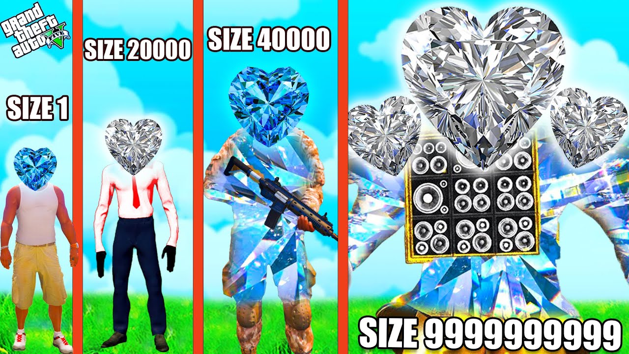 $1 BLUE ELEMENTAL DIAMOND HEART MAN TO $1,000,000,000 BLUE ELEMENTAL DIAMOND HEART MAN IN GTAV