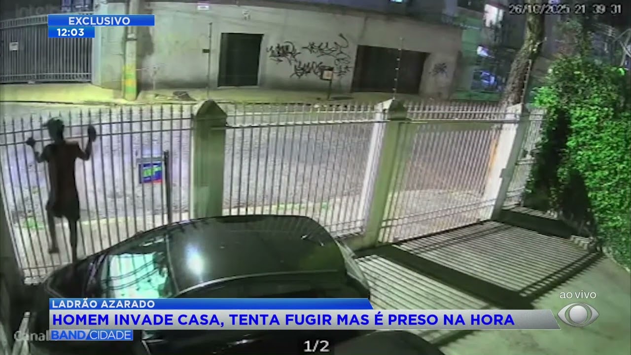 Homem invade casa, tenta fugir mas &eacute; pego pela Pol&iacute;cia