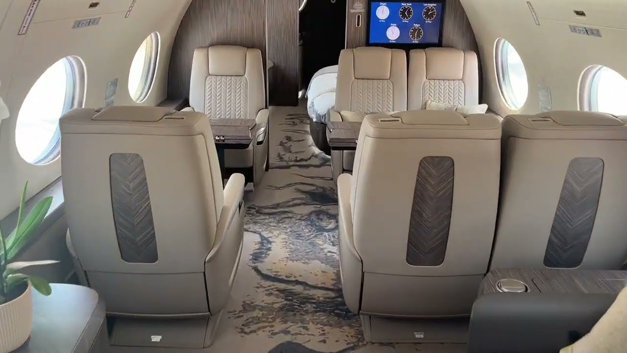 Cabin of the brand new Gulfstream G700 of Qatar Executive