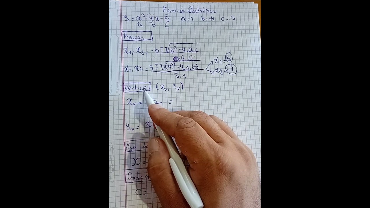 Funcion Cuadrática gráfico de una función con resolvente  #funciones #matemáticafácil #algebr