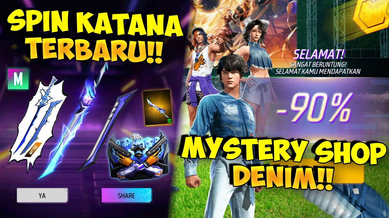 SPIN KATANA SPIKY DESIRE !! Review Event Diskon FF Terbaru Mystery Shop Denim Server Luar