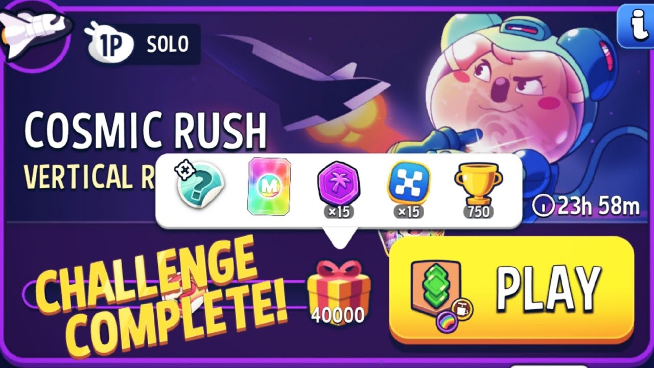 cosmic rush vertical rush rainbow blow em up solo challenge | match masters 