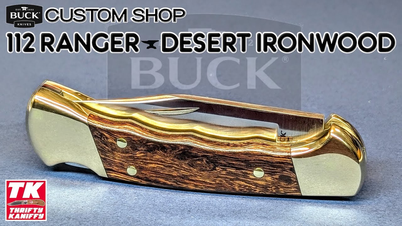 Buck 112 Ranger - Custom Shop - Desert Ironwood - Magnacut - Finger Grooves - Pocket Knife