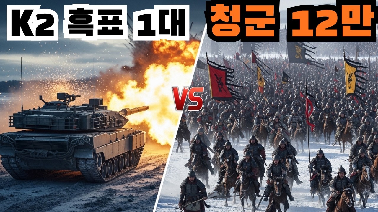 K2 흑표가 1636년 병자호란에 참전한다면? 청나라 12만 대군 vs 흑표 전차 1대 — 삼전도의 굴욕을 지워라! | 타임슬립 전쟁 가상 시나리오