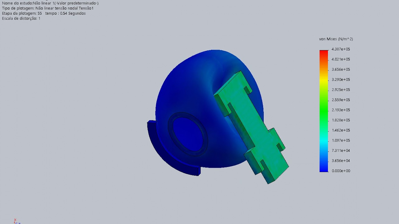Solidworks Simulation Non-Linear Dynamic Stress of interaction betwen covid-19 Respirator and AMBU
