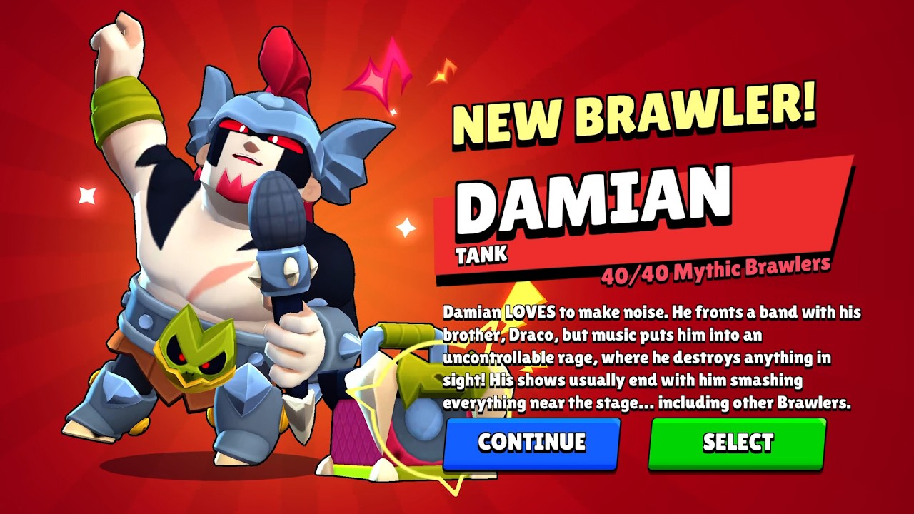 ДАМИАН | РАЗБЛОКИРОВКА, СКИНЫ, ЗАКРЕПЛЕНИЯ, ГОЛОСОВЫЕ РЕПЛИККИ | Brawl Stars