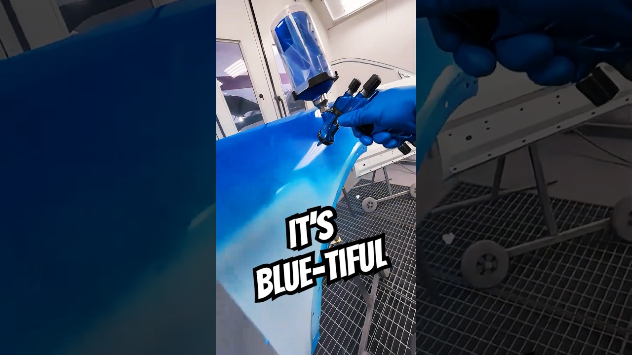 Painting this color BLUE me away #satisfying #asmr #car #truck #painting