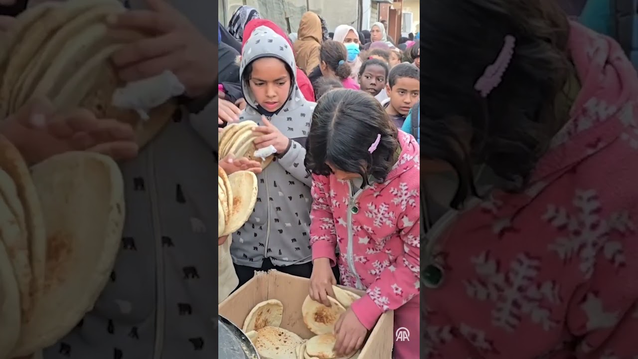 On the fifth day of Ramadan in Gaza, food was distributed to Palestinians displaced by Israel