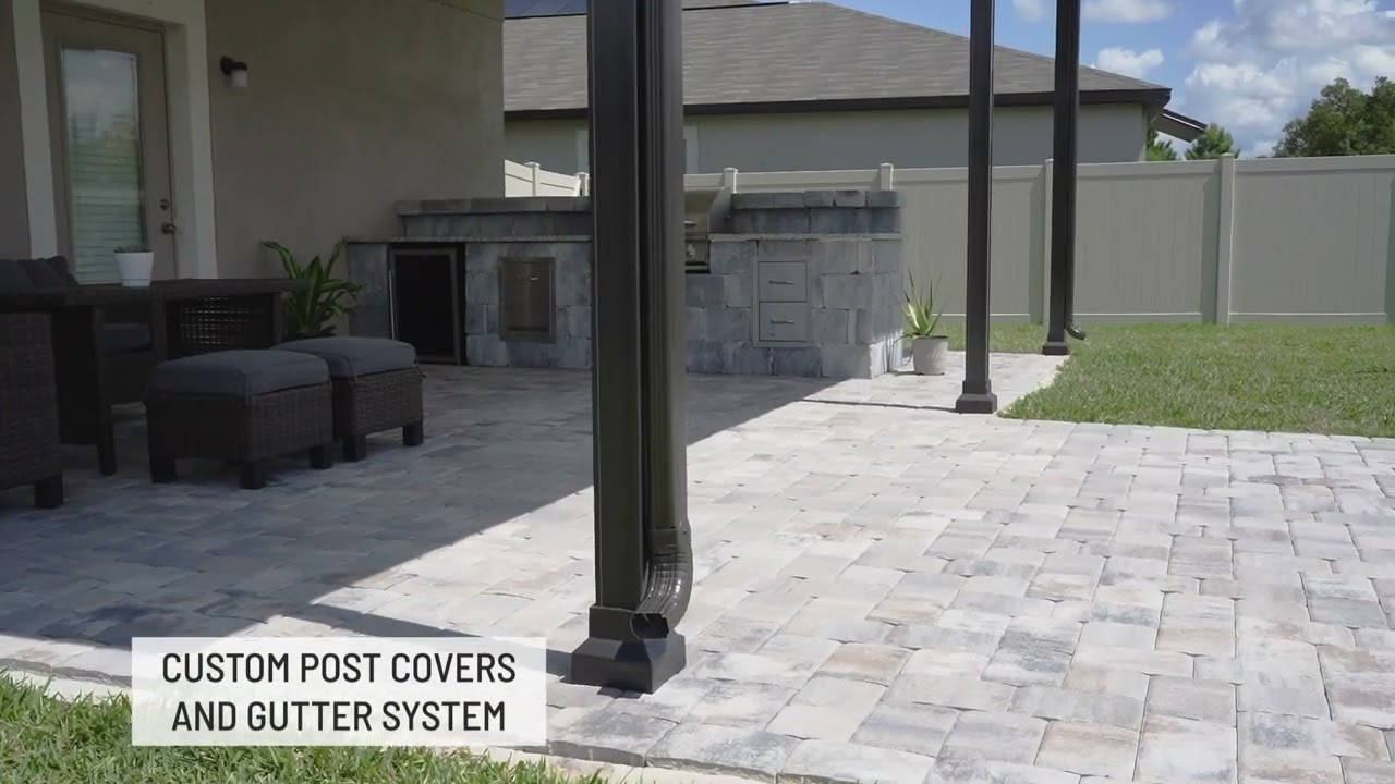 The Moderno in Bronze - Insulated Aluminum Solid Roof Patio Cover