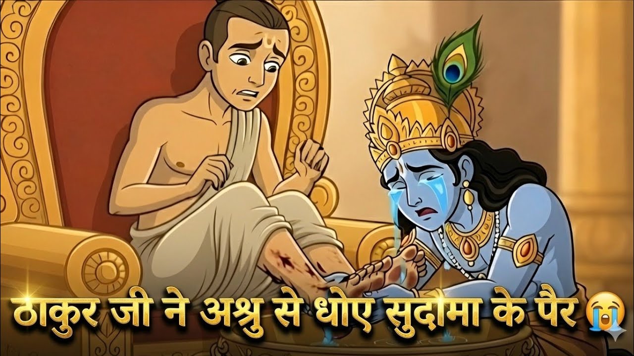 ठाकुर जी ने अश्रु से धोए सुदामा के पैर और घर को महल में बदला| श्री कृष्ण महिमा |krishna sudama milan