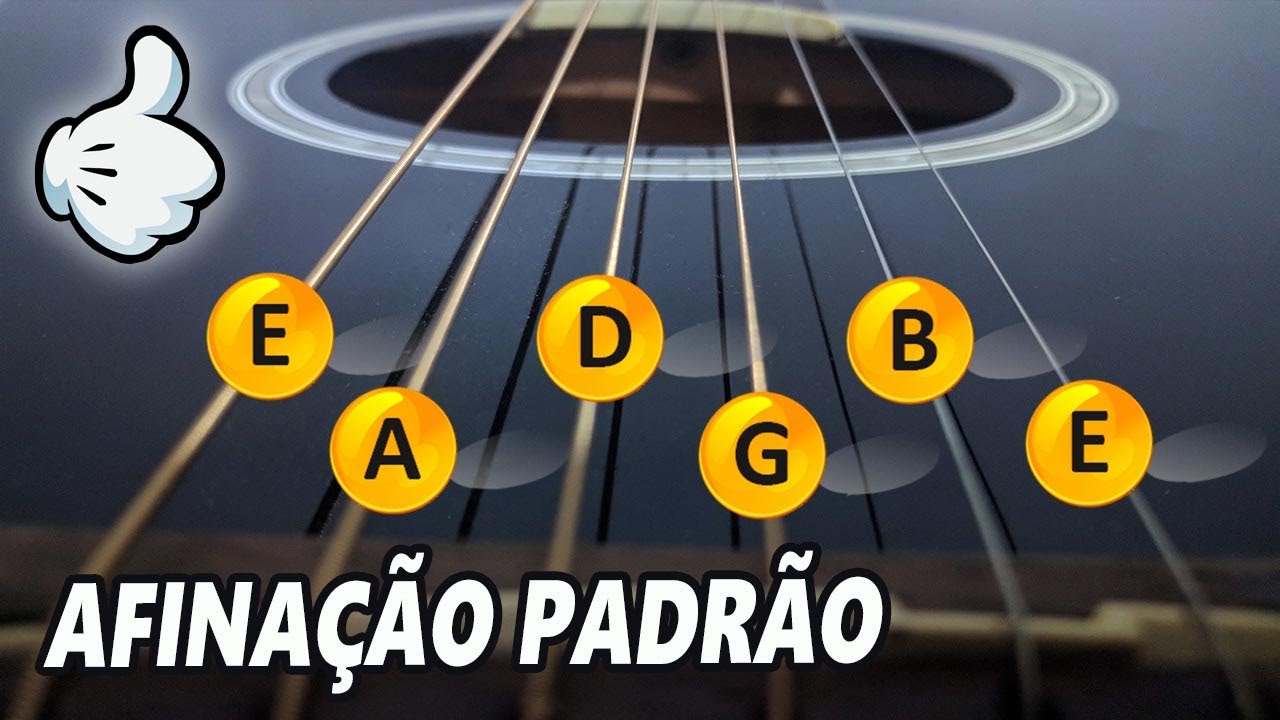 Afina&ccedil;&atilde;o Padr&atilde;o das Cordas de um Viol&atilde;o - E B G D A E