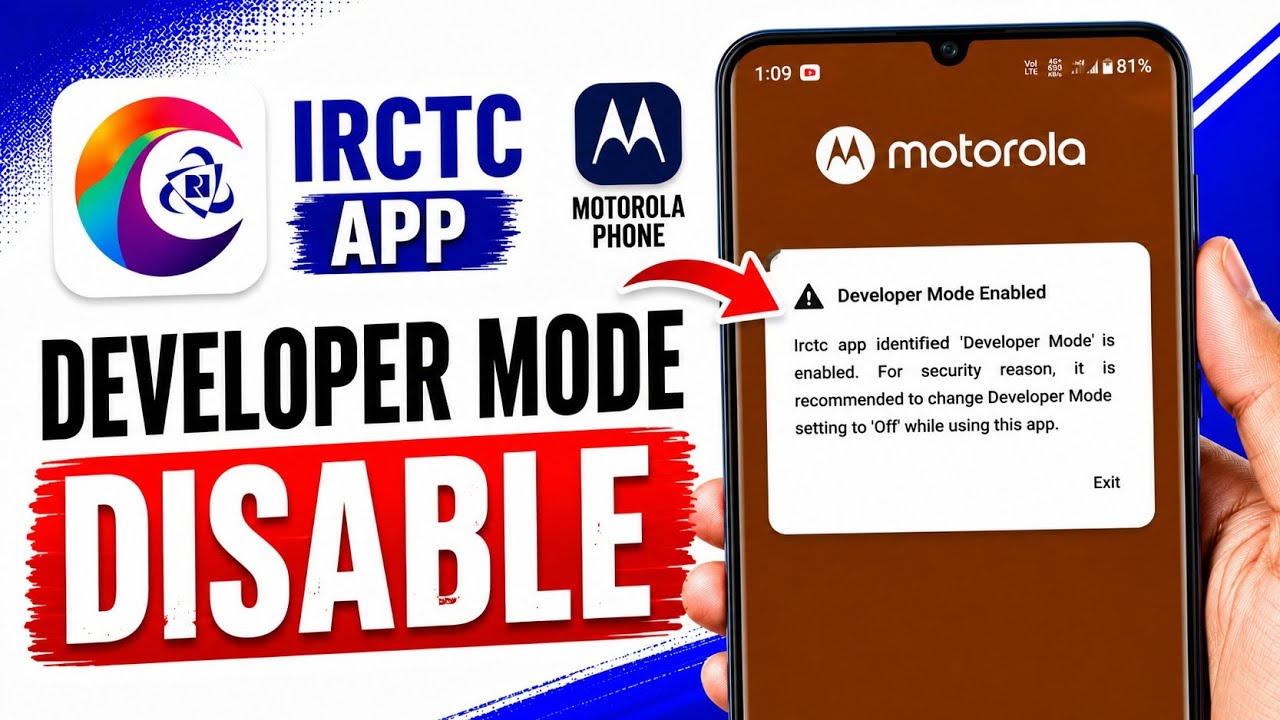 IRCTC Developer Mode Enabled Motorola | Moto Fix IRCTC Developer Mode | How to Disable Developer ...
