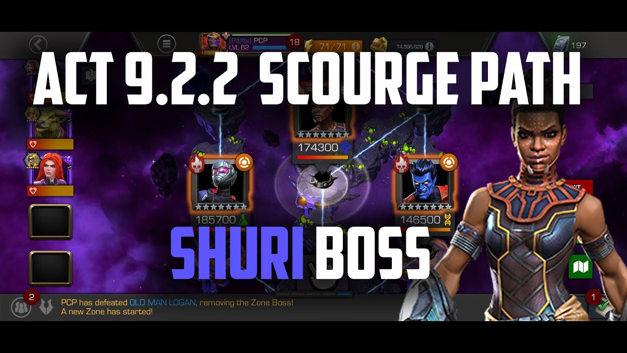 ACT 9.2.2 - Scourge Path - Full Run + Shuri Boss - Marvel Contest of Champions