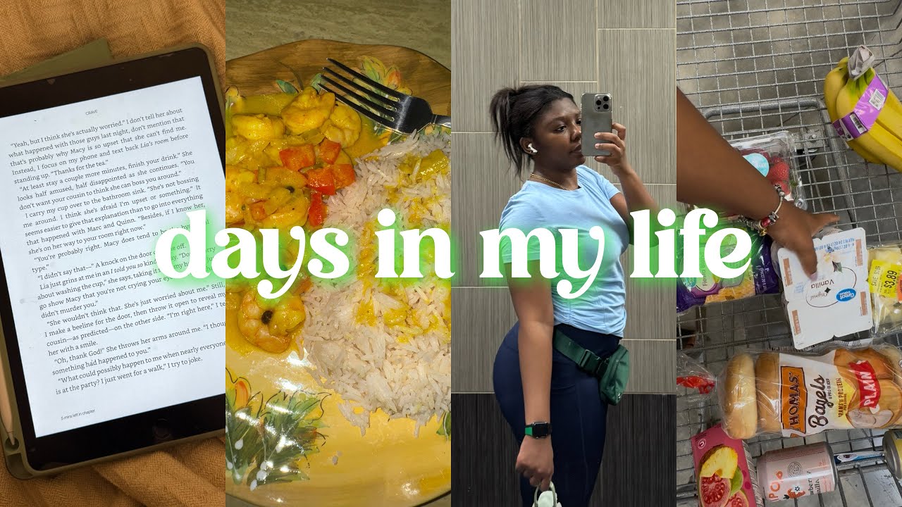 a few days in my life: work, grocery shopping, reading, gym + more