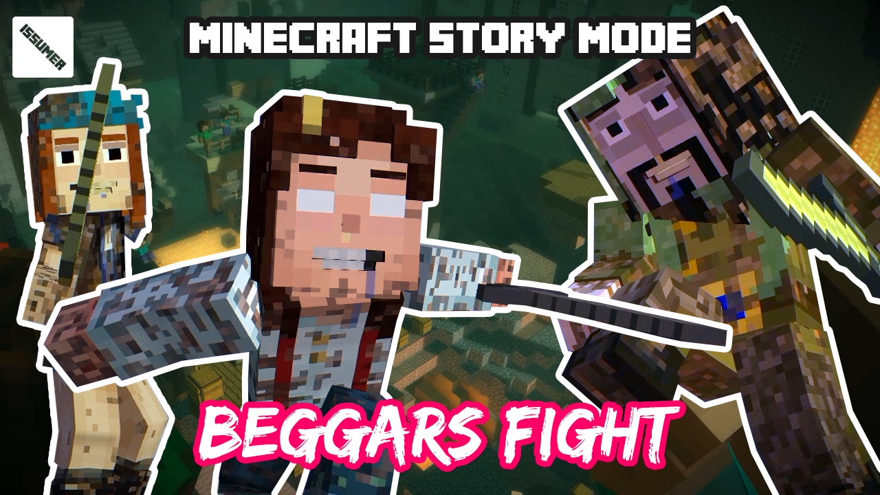 Beggars Fight! Jesse VS Ivor! Minecraft Story Mode (Beggar Theme)