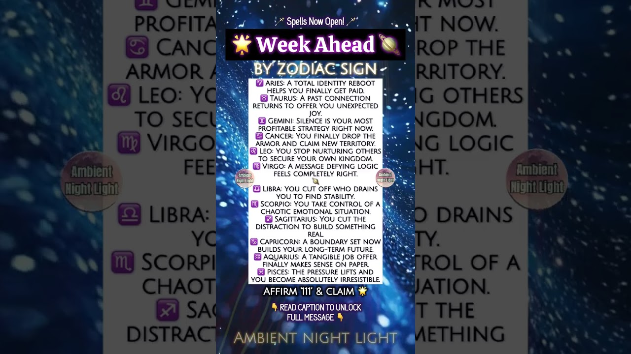 🪐 WEEKLY ZODIAC FORECAST 💸 Saturn moves & money arrives 💫