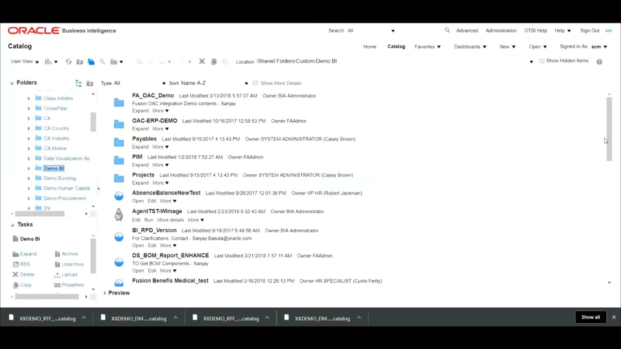 How to migrate BI Report in Oracle Fusion ERP Cloud