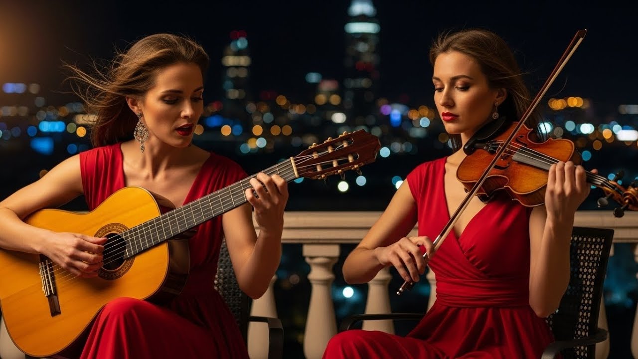 City Lights Serenade – Live Guitar & Violin Music Under the Night Sky