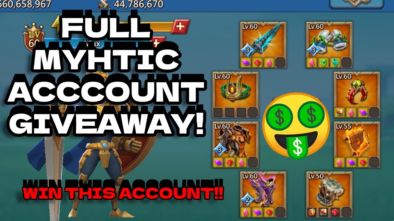Win This Amazing Full Mythic Account! Account Giveaway! Lords Mobile.