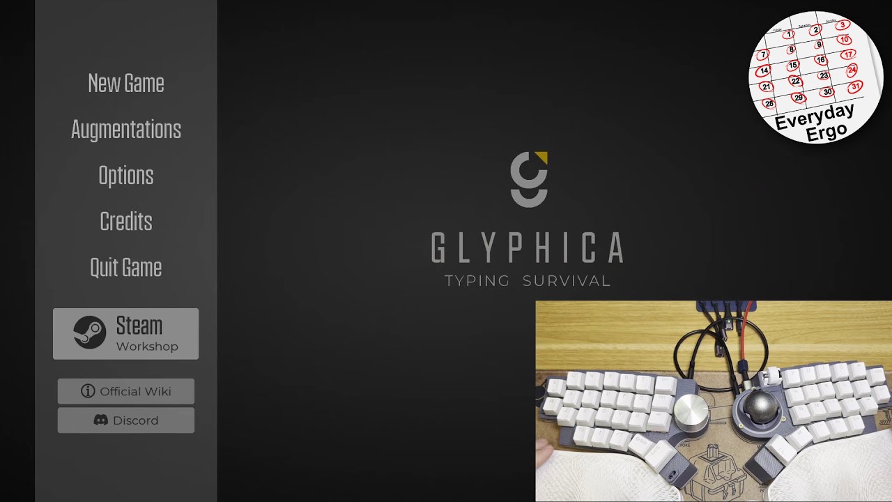 Playing Glyphica on my custom split keyboards