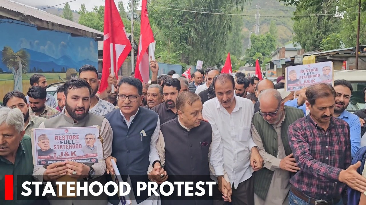 Statehood Restoration: NC Holds Protest Across Kashmir