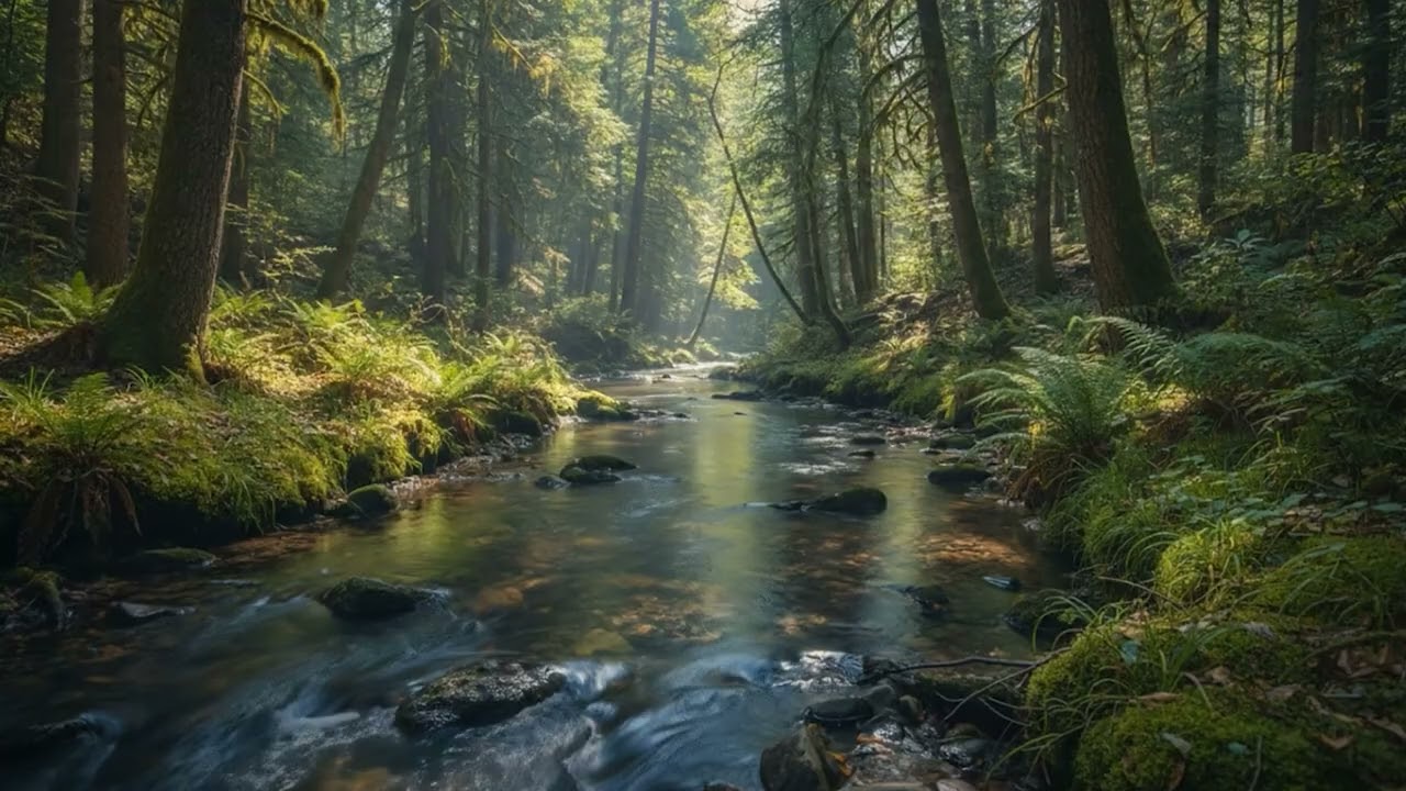 Flowing Water & Nature Sounds for Deep Sleep, Relaxation & Focus| 2 Hours of Peaceful Forest Stream
